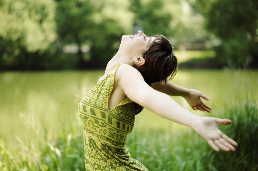 Women arms open (free of stress)...