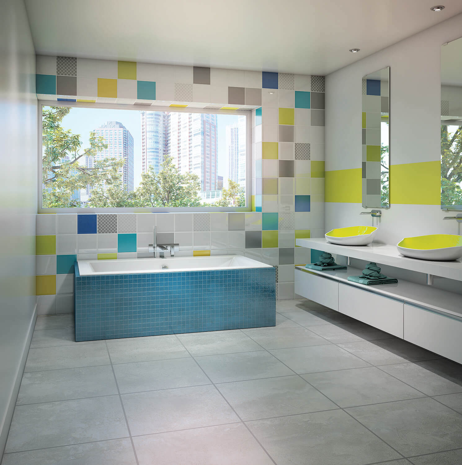 Bainultra Origami® 7242 two person large air jet bathtub for your modern bathroom