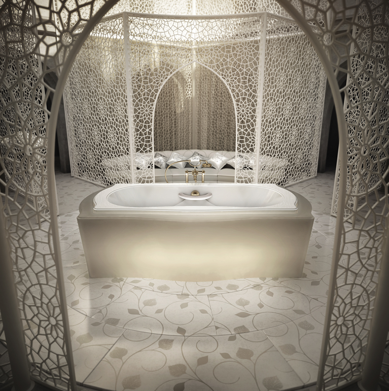 Bainultra Elegancia 7242 two person large air jet bathtub for your Victorian bathroom